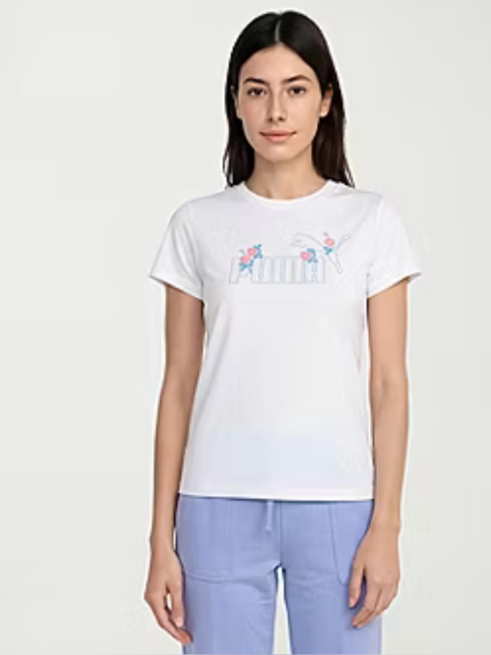 PUMA Womens Crew Neck Short Sleeve Relaxed Fit Graphic T-Shirt